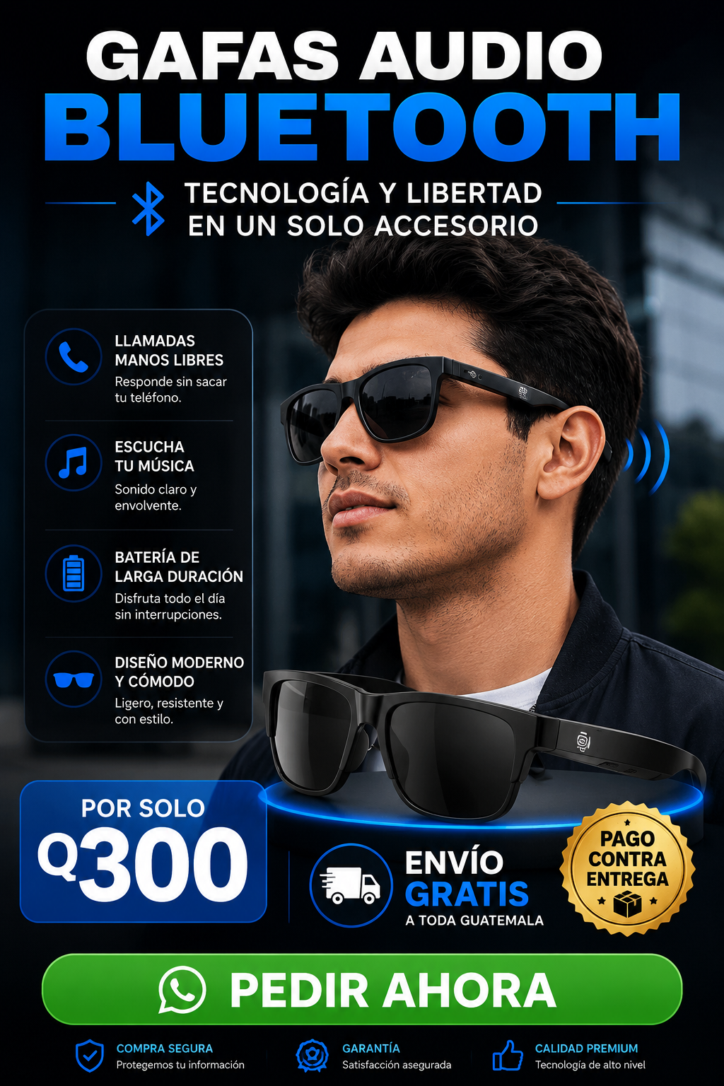 😎 VISIONBEAT™ - Gafas Inteligentes con Audio Bluetooth Integrado