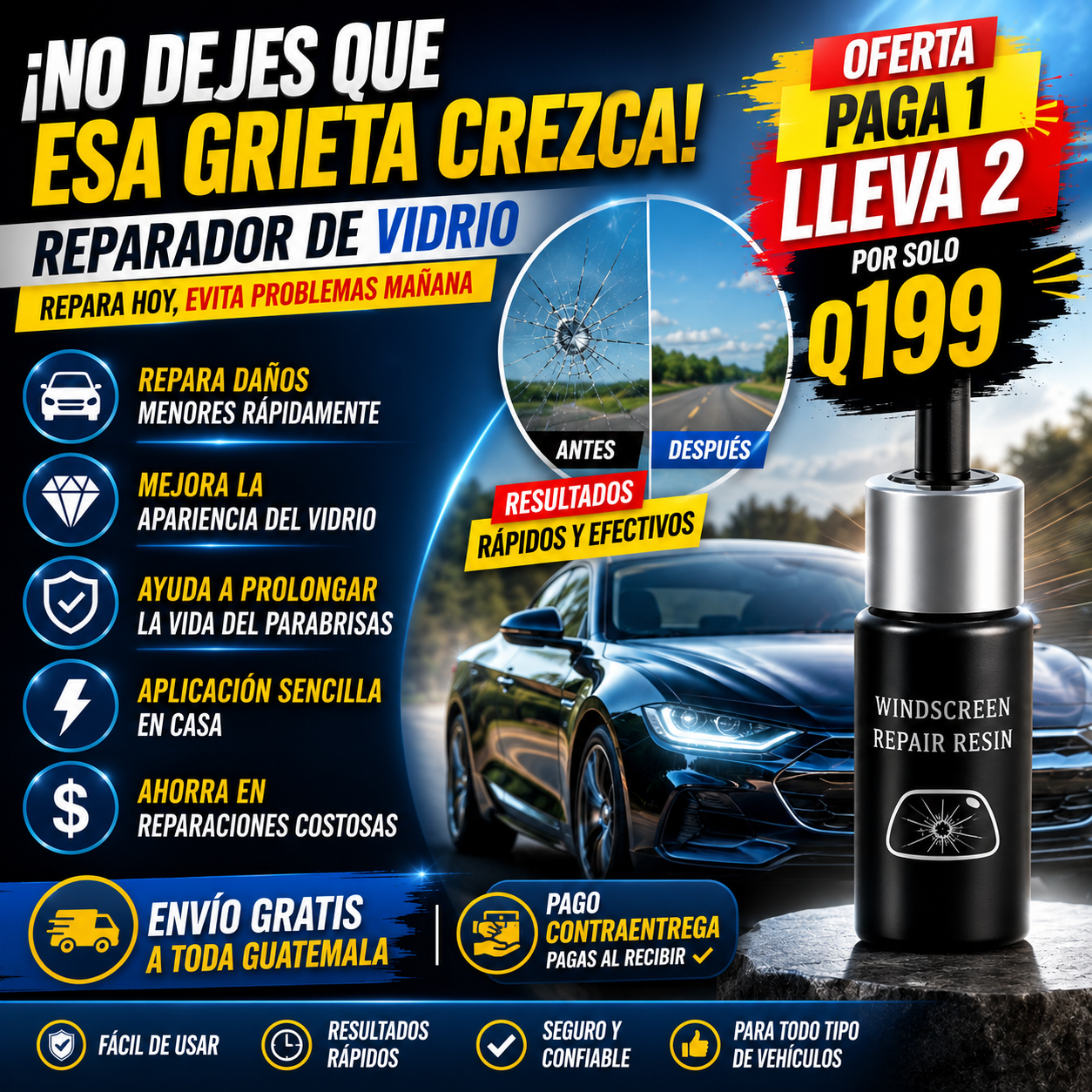 2x1 Reparador de Vidrios NanoGlass